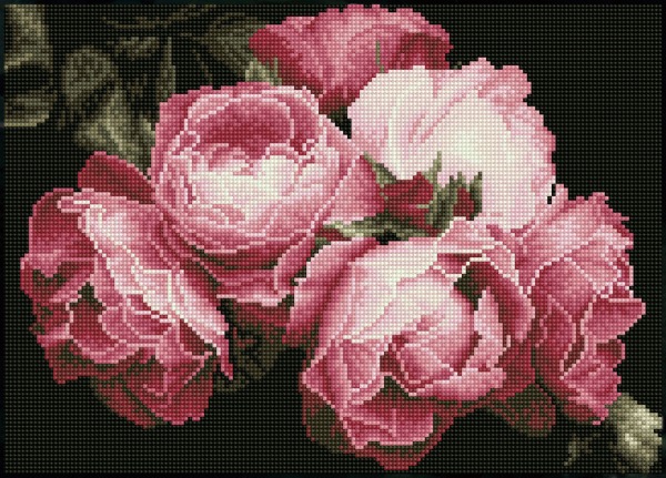 Kit Diamond Painting Roses Voiture 40x50cm – Broderie Diamant Adulte, Loisir Créatif Relaxant