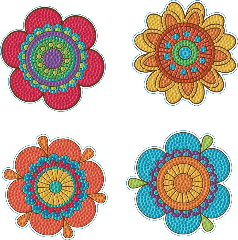 4 sous-verres fleurs hippies Diamond Dotz®