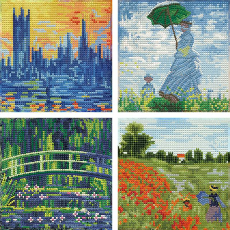 Diamond Dotz kit Mini Dotz – 4 designs 15x15cm – 4 Toiles de C. Monet