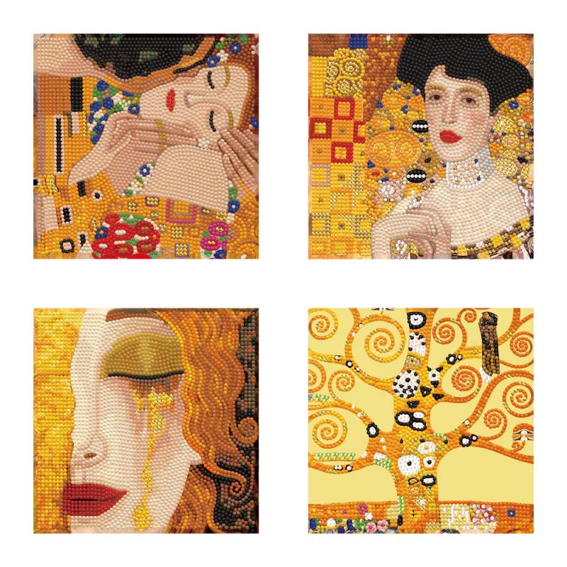 Diamond Dotz kit Mini Dotz – 4 designs 15x15cm – 4 Toiles de G. Klimt